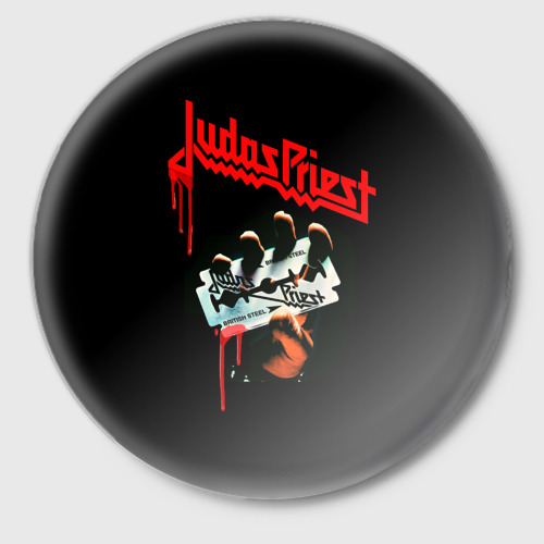 Значок с принтом Judas Priest, вид спереди №1