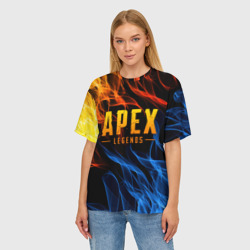 Женская футболка oversize 3D Apex Legends fire - фото 2