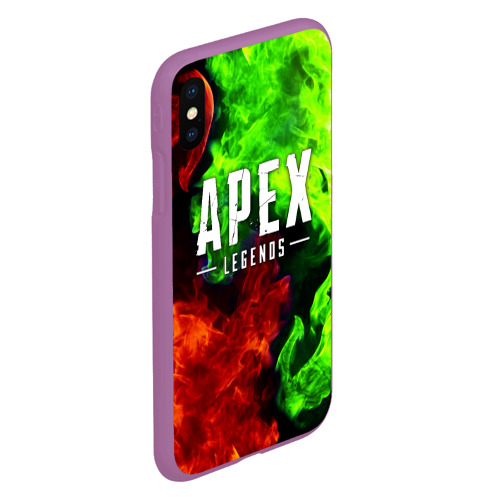 Чехол для iPhone XS Max матовый Apex Legends, цвет фиолетовый - фото 3