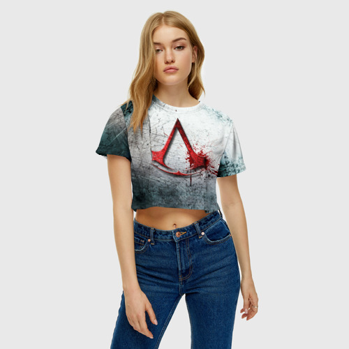 Женская футболка Crop-top 3D Assassins Creed, цвет 3D печать - фото 3