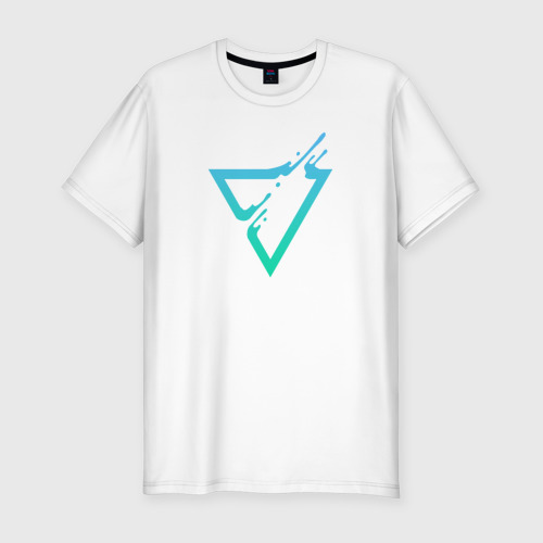 Мужская футболка хлопок Slim Liquid Triangle, цвет белый