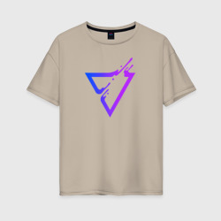 Женская футболка хлопок Oversize Liquid Triangle