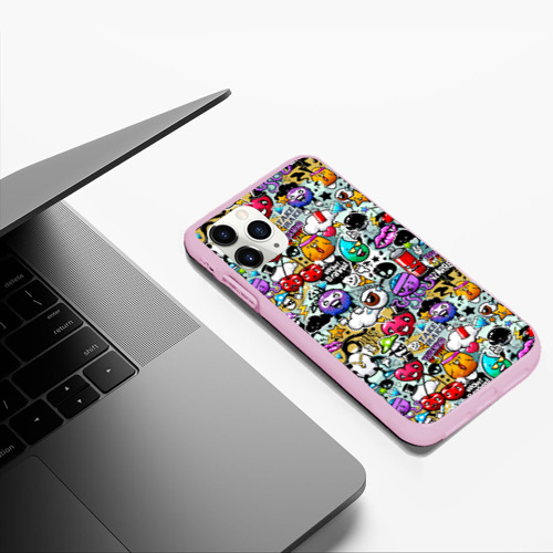 Чехол для iPhone 11 Pro Max матовый Stickerboom, цвет розовый - фото 5