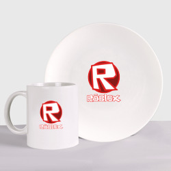 Набор: тарелка + кружка Roblox big logo