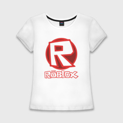 Женская футболка хлопок Slim Roblox big logo