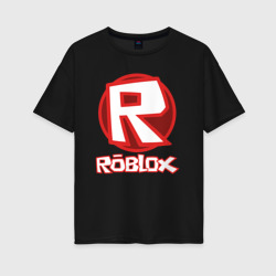 Женская футболка хлопок Oversize Roblox big logo