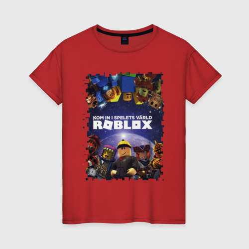 Женская футболка хлопок с принтом ROBLOX | РОБЛОКС (Z), вид спереди #2