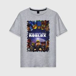 Женская футболка хлопок Oversize Roblox Роблокс