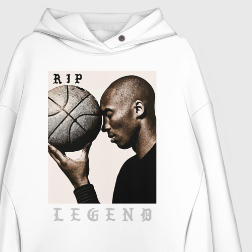 Женское худи Oversize хлопок Kobe - RIP Legend, цвет белый - фото 3