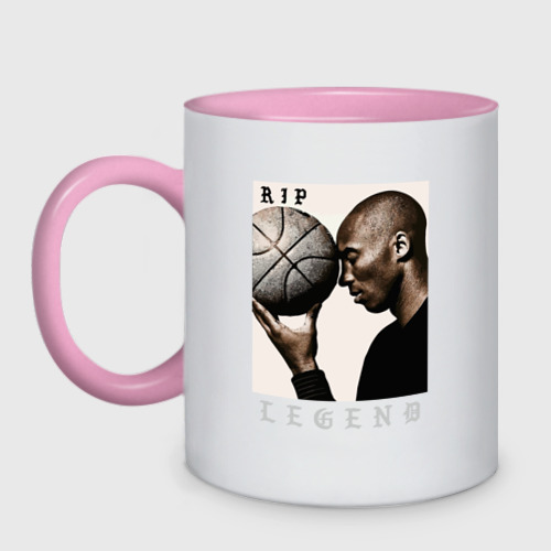 Кружка двухцветная Kobe - RIP Legend, цвет белый + розовый