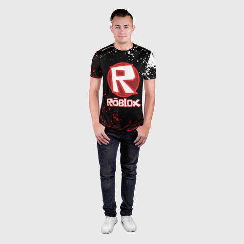 Мужская футболка 3D Slim Big logo Roblox, цвет 3D печать - фото 4