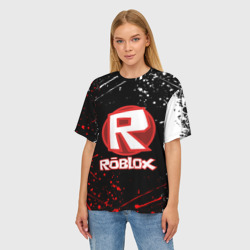 Женская футболка oversize 3D Big logo Roblox - фото 2