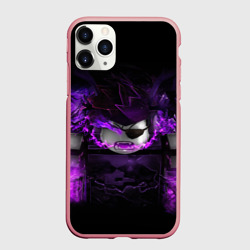 Чехол для iPhone 11 Pro Max матовый Roblox с фиолетовыми языками пламени