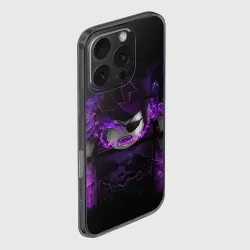 Чехол для iPhone 16 Pro Max силиконовый с защитой камеры Roblox с фиолетовыми языками пламени - фото 2