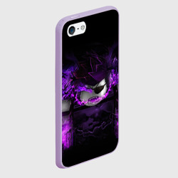 Чехол для iPhone 5/5S матовый Roblox с фиолетовыми языками пламени - фото 2