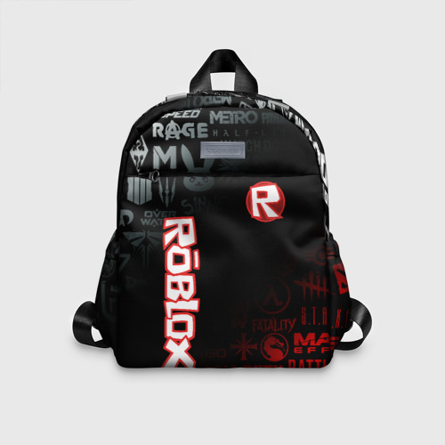 Детский рюкзак с принтом ROBLOX | РОБЛОКС (Z), вид спереди №1