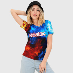 Женская футболка 3D Slim Roblox Роблокс - фото 2