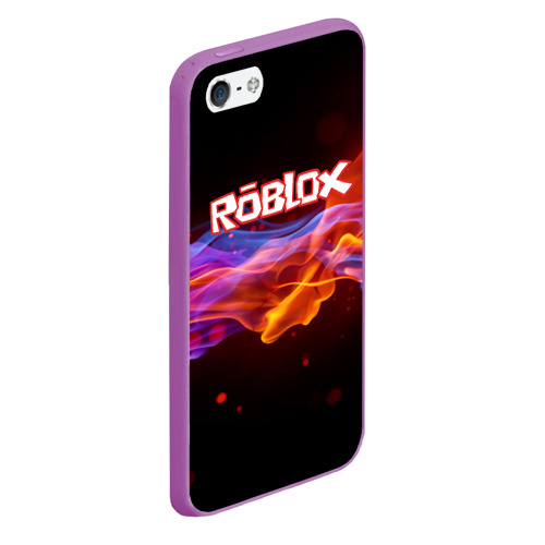 Чехол для iPhone 5/5S матовый Roblox Роблокс, цвет фиолетовый - фото 3