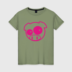 Женская футболка хлопок Subaru Power Pig