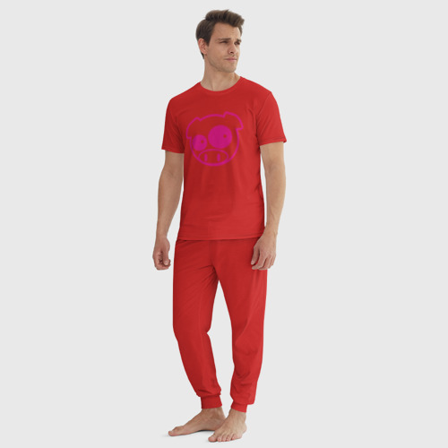 Мужская пижама хлопок Subaru Power Pig, цвет красный - фото 5