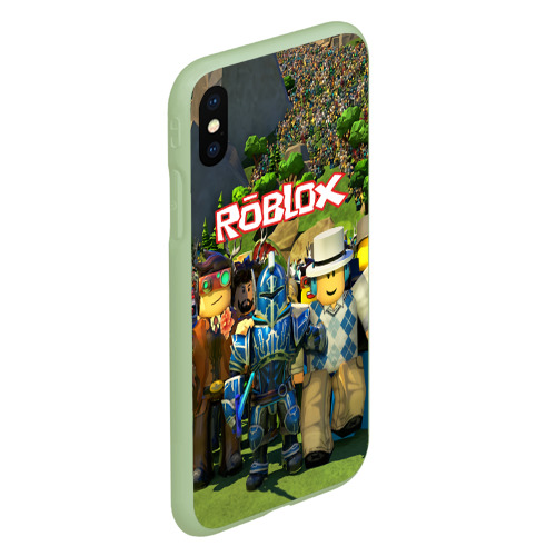 Чехол для iPhone XS Max матовый Roblox Роблокс, цвет салатовый - фото 3