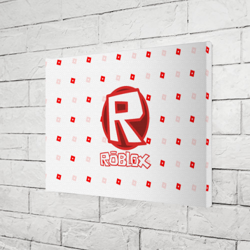 Холст прямоугольный Roblox pattern emblem, цвет 3D печать - фото 3