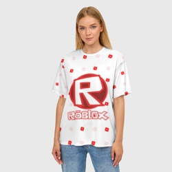 Женская футболка oversize 3D Roblox pattern emblem - фото 2