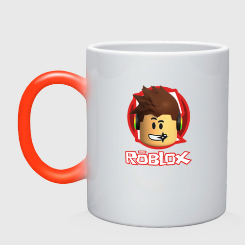 Кружка хамелеон Roblox boy, цвет белый + красный