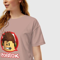 Женская футболка хлопок Oversize Roblox boy - фото 2