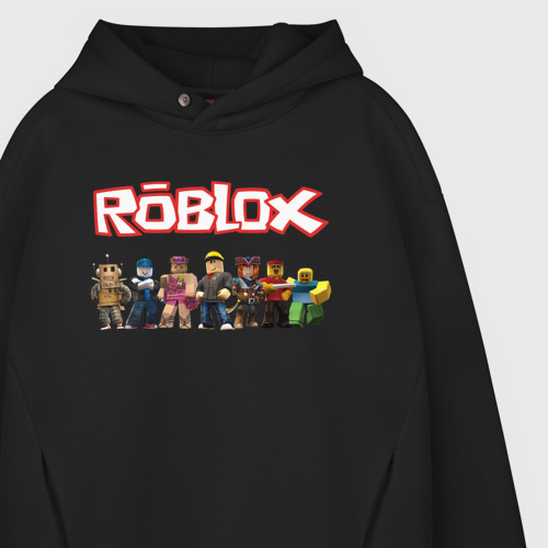 Мужское худи Oversize хлопок Roblox, цвет черный - фото 4