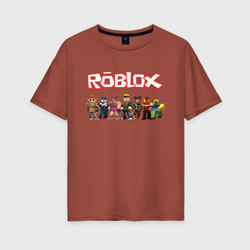 Женская футболка хлопок Oversize Roblox, цвет кирпичный