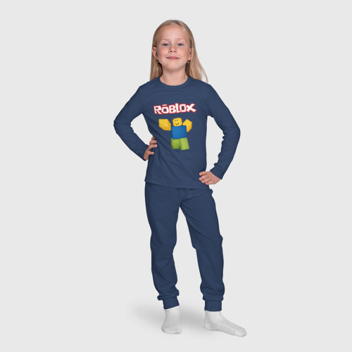Детская пижама с лонгсливом хлопок Roblox, цвет темно-синий - фото 7