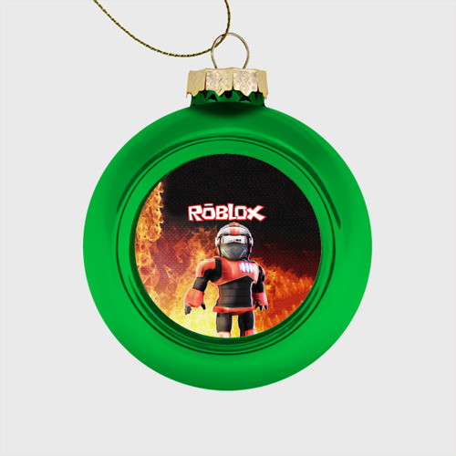 Стеклянный ёлочный шар Roblox, цвет зеленый