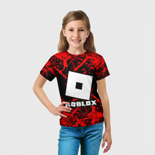 Детская футболка 3D с принтом Roblox, вид сбоку #3