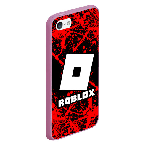 Чехол для iPhone 5/5S матовый Roblox, цвет розовый - фото 3