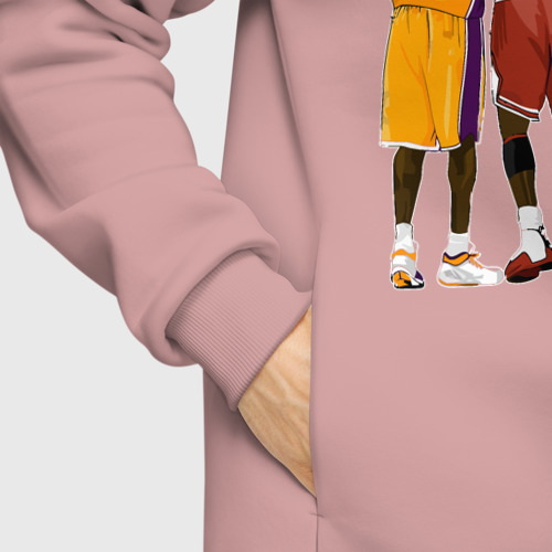 Мужское худи Oversize хлопок Kobe, Michael, LeBron, цвет пыльно-розовый - фото 8