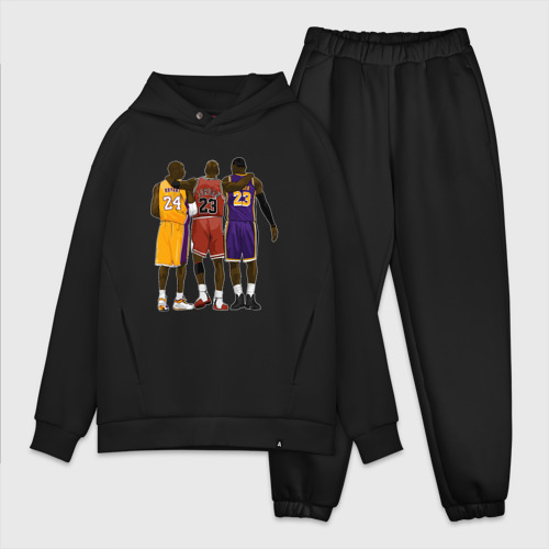 Мужской костюм oversize хлопок Kobe, Michael, LeBron, цвет черный