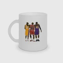 Кружка матовая стеклянная Kobe, Michael, LeBron