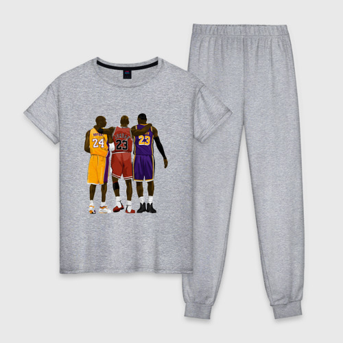 Женская пижама хлопок Kobe, Michael, LeBron, цвет меланж