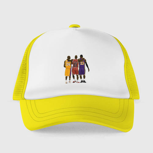 Детская кепка тракер Kobe, Michael, LeBron, цвет желтый - фото 2
