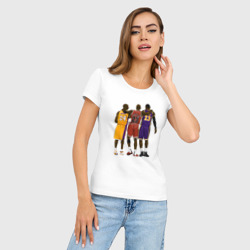 Женская футболка хлопок Slim Kobe, Michael, LeBron - фото 2