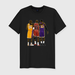 Kobe, Michael, LeBron – Мужская футболка хлопок Slim с принтом купить