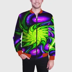 Мужской бомбер 3D Neon&acid - фото 2