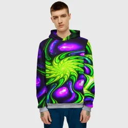 Мужская толстовка 3D Neon&acid - фото 2