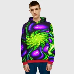 Мужская толстовка 3D Neon&acid - фото 2