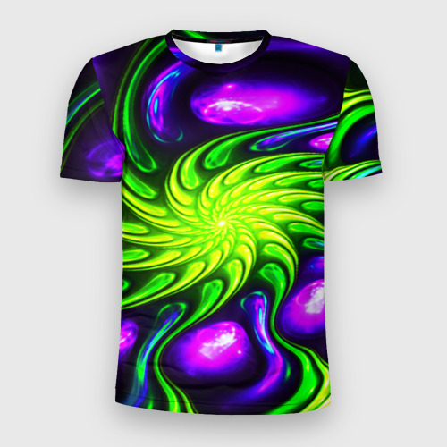 Мужская футболка 3D Slim Neon&acid, цвет 3D печать