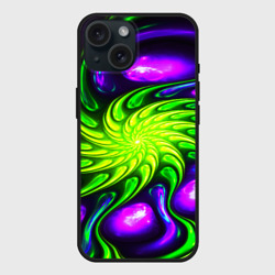 Чехол силиконовый для Apple iPhone 15 матовый Neon&acid