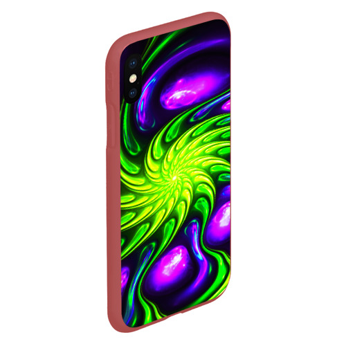 Чехол для iPhone XS Max матовый Neon&acid, цвет красный - фото 3