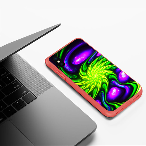 Чехол для iPhone XS Max матовый Neon&acid, цвет красный - фото 5