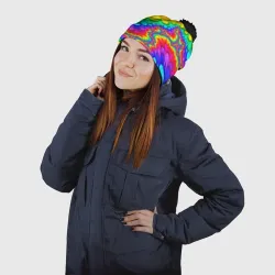 Шапка 3D c помпоном Tie-dye - фото 2